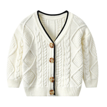 Baby Kid Unisex Solid Color Crochet Jackets Outwears Cardigan