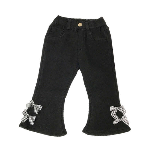 Baby Kid Girls Checked Bow Jeans