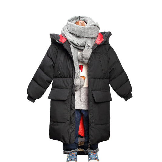 Kid Men Solid Color Print Coats