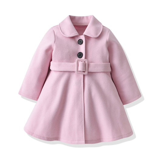 Baby Kid Girls Solid Color Bow Coats Jackets Outwears