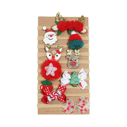 Girls Flower Animals Cartoon Plant Bow Christmas Accessories