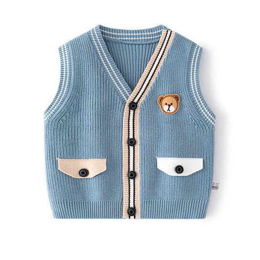 Baby Kid Boys Cartoon Crochet Vests Waistcoats