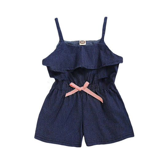 Baby Kid Girls Bow Rompers