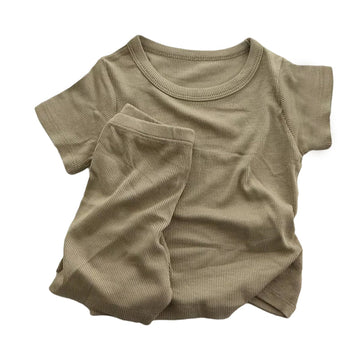 Baby Kid Unisex Solid Color Sleepwears