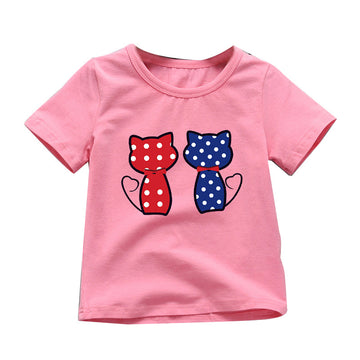 Baby Kid Girls Animals Print T-Shirts