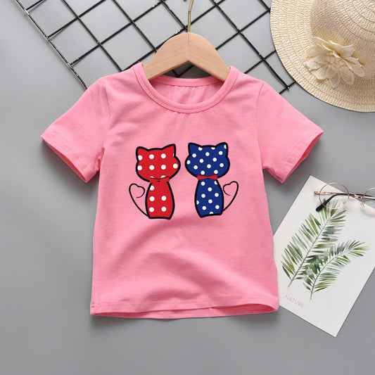 Baby Kid Girls Animals Print T-Shirts