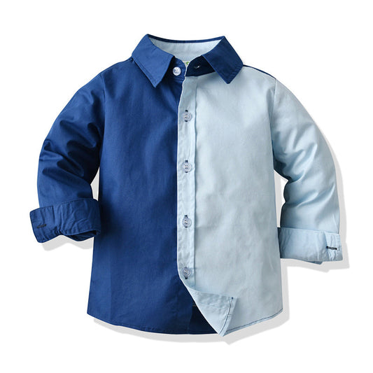 2 Pieces Set Baby Kid Boys Birthday Party Color-blocking Shirts And Jumpsuits Others accessories