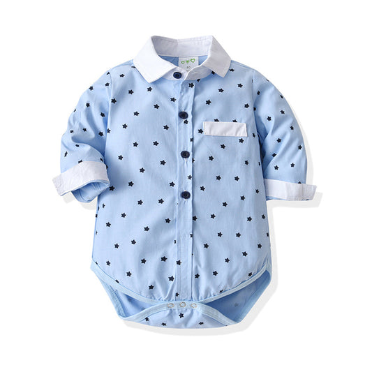 2 Pieces Set Baby Kid Boys Star Print Shirts And Solid Color Jeans