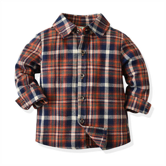 2 Pieces Set Kid Boys Checked Bow Shirts And Ripped Jeans