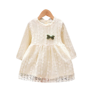 Baby Kid Girls Solid Color Lace Dresses Princess Dresses