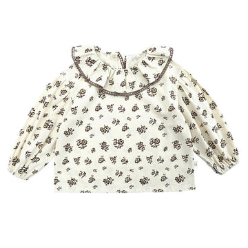 Baby Kid Girls Solid Color Flower Blouses