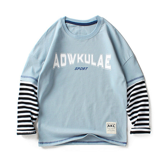 Kid Boys Striped Letters T-Shirts