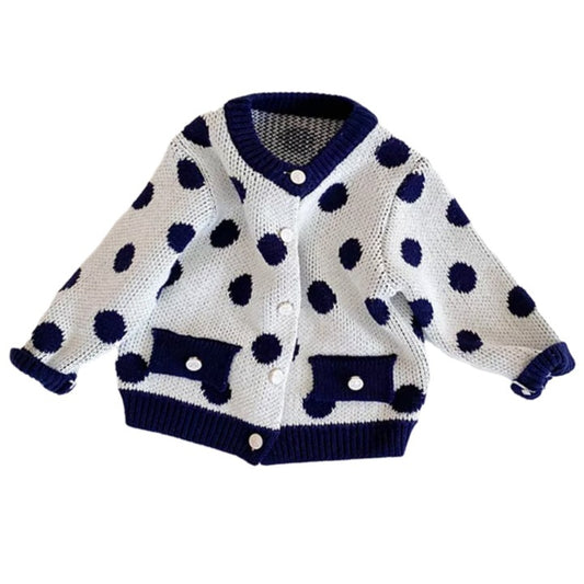 Baby Kid Girls Polka dots Crochet Rompers Cardigan