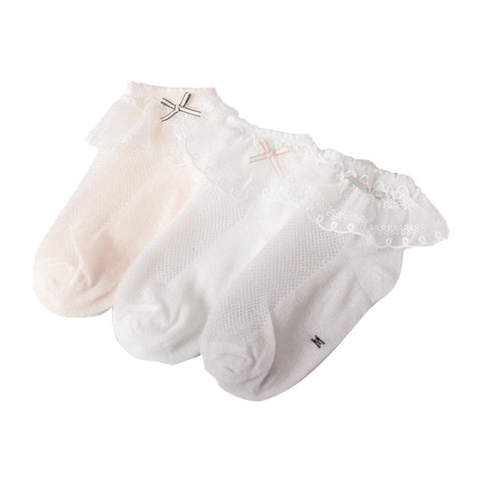 Baby Kid Girls Boys Solid Color Lace Accessories Socks