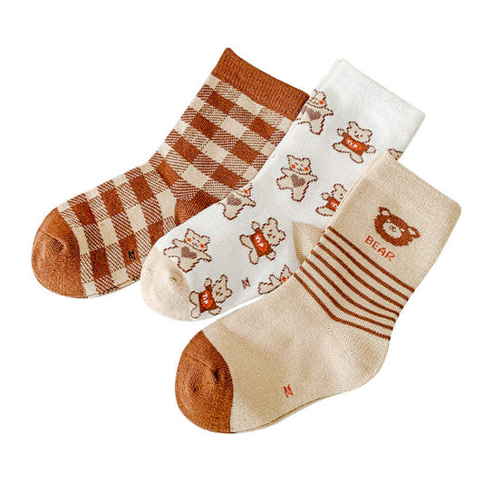 Baby Kid Girls Boys Striped Fruit Checked Animals Embroidered Accessories Socks