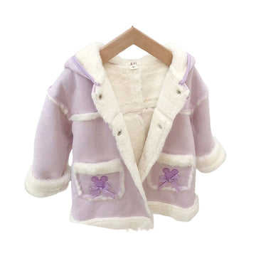 Baby Kid Girls Cartoon Bow Embroidered Jackets Outwears