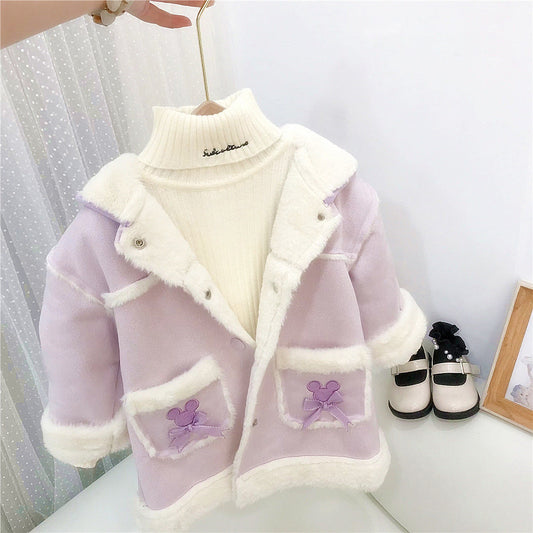 Baby Kid Girls Cartoon Bow Embroidered Jackets Outwears