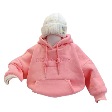 Baby Kid Girls Solid Color Embroidered Hoodies Swearshirts