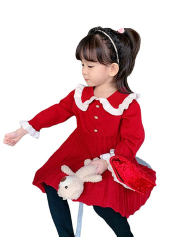 Baby Kid Girls Crochet Dresses Knitwear