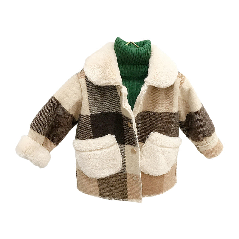 Baby Kid Unisex Checked Jackets Outwears