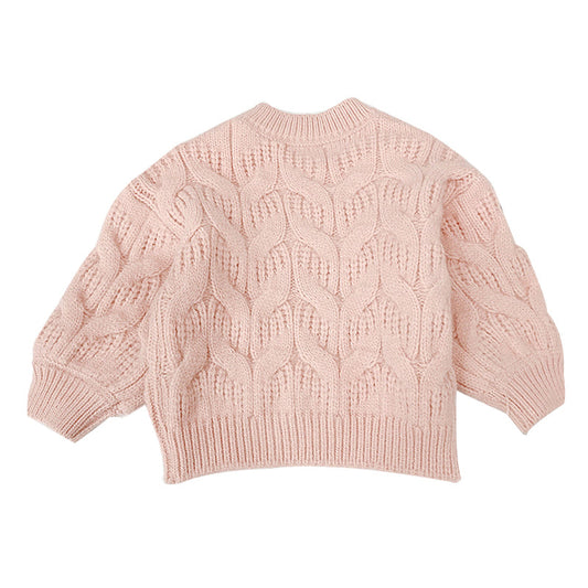 Baby Kid Girls Solid Color Crochet Knitwear Tops