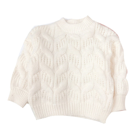 Baby Kid Girls Solid Color Crochet Knitwear Tops