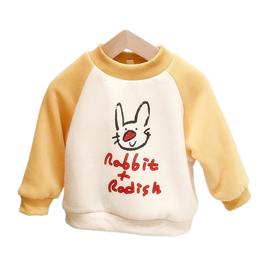 Baby Kid Girls Letters Color-blocking Fruit Animals Cartoon Embroidered Print Hoodies Swearshirts