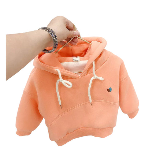 Baby Kid Girls Solid Color Love heart Hoodies Swearshirts