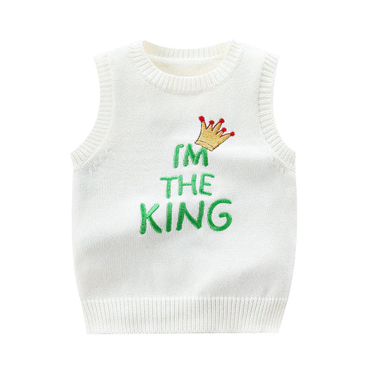 Baby Kid Unisex Letters Crochet Print Sweaters Vests Waistcoats