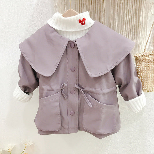 Baby Kid Girls Solid Color Jackets Outwears