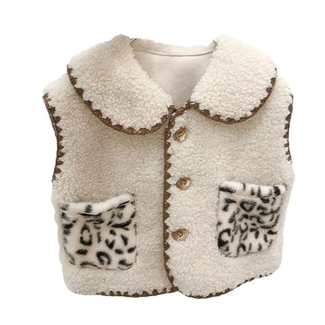 Baby Kid Girls Leopard print Vests&Waistcoats