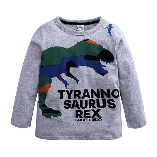 Kid Boys Letters Dinosaur Print Tops