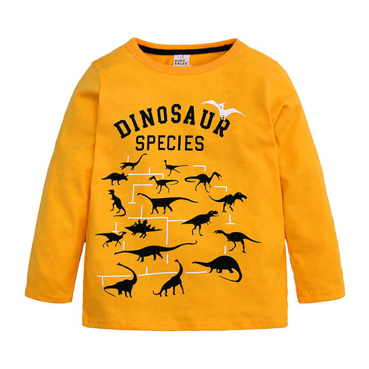 Kid Boys Letters Dinosaur Print Tops