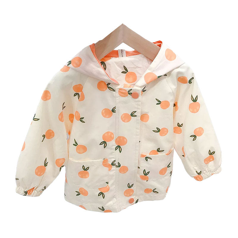 Fashion Baby Kid Girls Fruit Print Coats