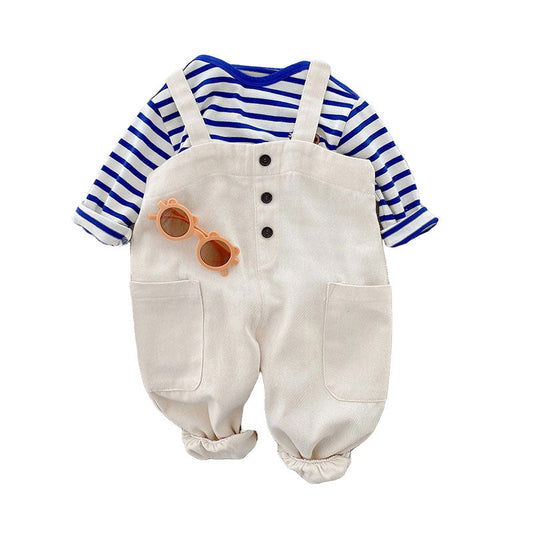 Baby Kid Girls Boys Solid Color Jumpsuits