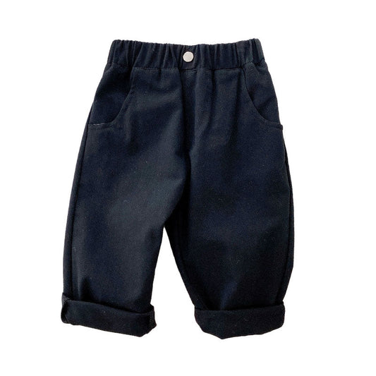 Baby Kid Girls Boys Solid Color Pants