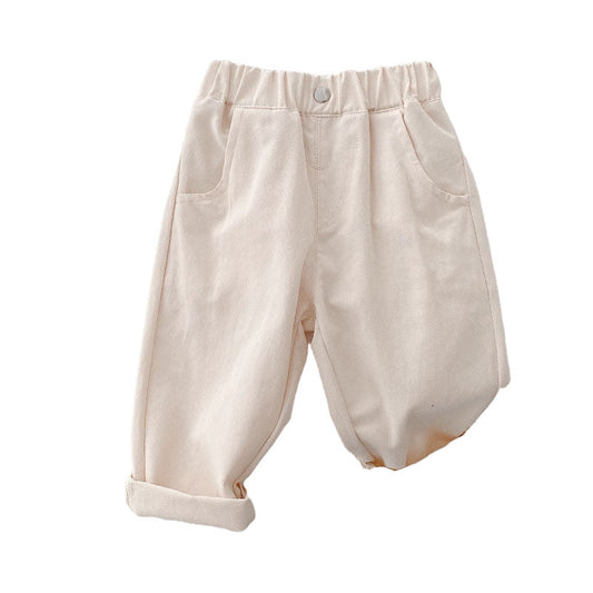 Baby Kid Girls Boys Solid Color Pants