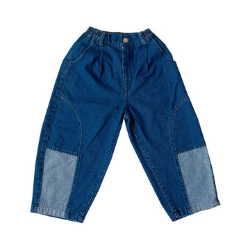 Baby Kid Girls Boys Color-blocking Jeans