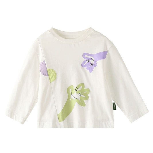 Baby Kid Girls Boys Cartoon Expression Print Tops