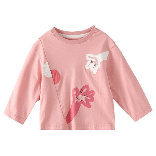 Baby Kid Girls Boys Cartoon Expression Print Tops