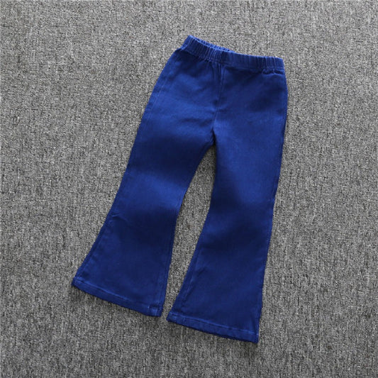 Baby Kid Girls Solid Color Tops Jeans