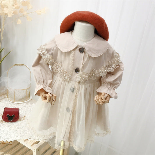 Baby Kid Girls Flower Lace Coats