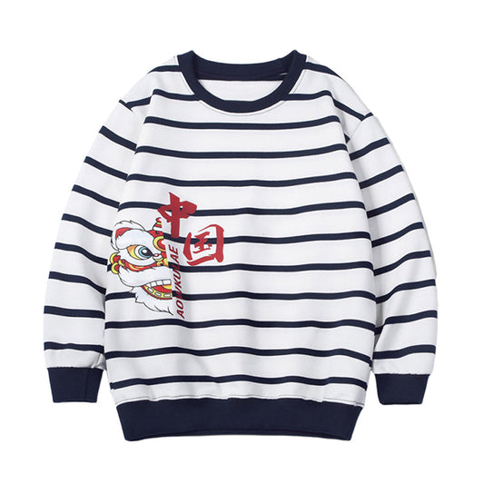 Kid Big Kid Unisex Striped Letters Print Hoodies Swearshirts