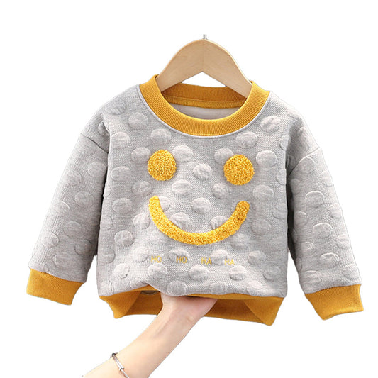 Baby Kid Girls Boys Cartoon Expression Hoodies Swearshirts