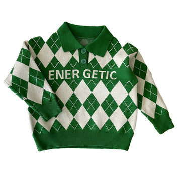 Baby Kid Boys Letters Checked Crochet Sweaters Knitwear