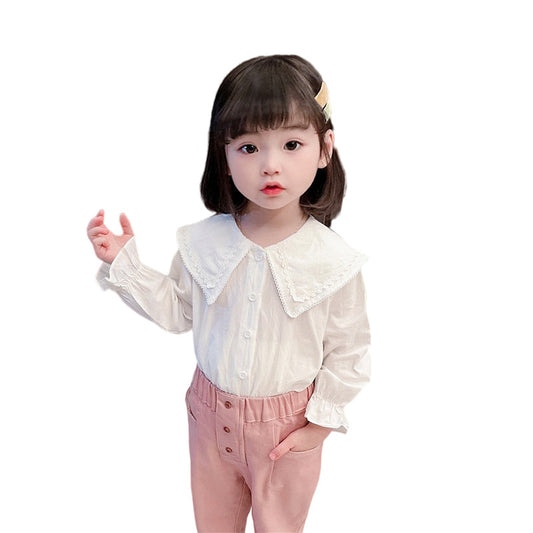 Baby Kid Girls Solid Color Striped Blouses