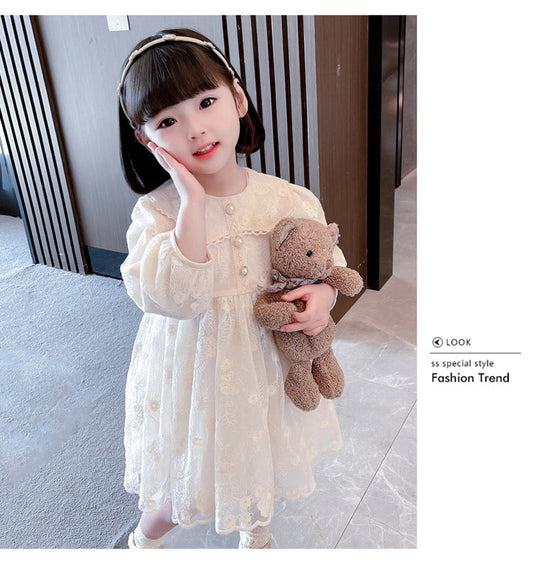 Baby Kid Girls Lace Embroidered Dresses