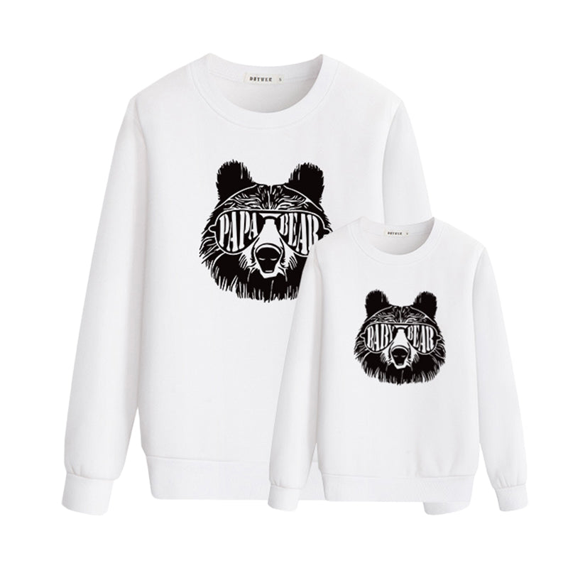 Daddy And Me Baby Kid Letters Animals Print Hoodies Swearshirts
