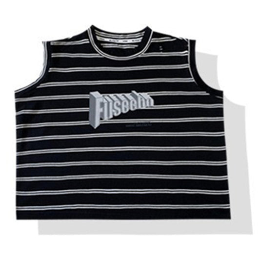 Baby Kid Big Kid Boys Striped Letters Tank Tops