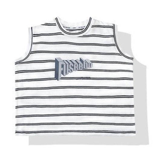 Baby Kid Big Kid Boys Striped Letters Tank Tops